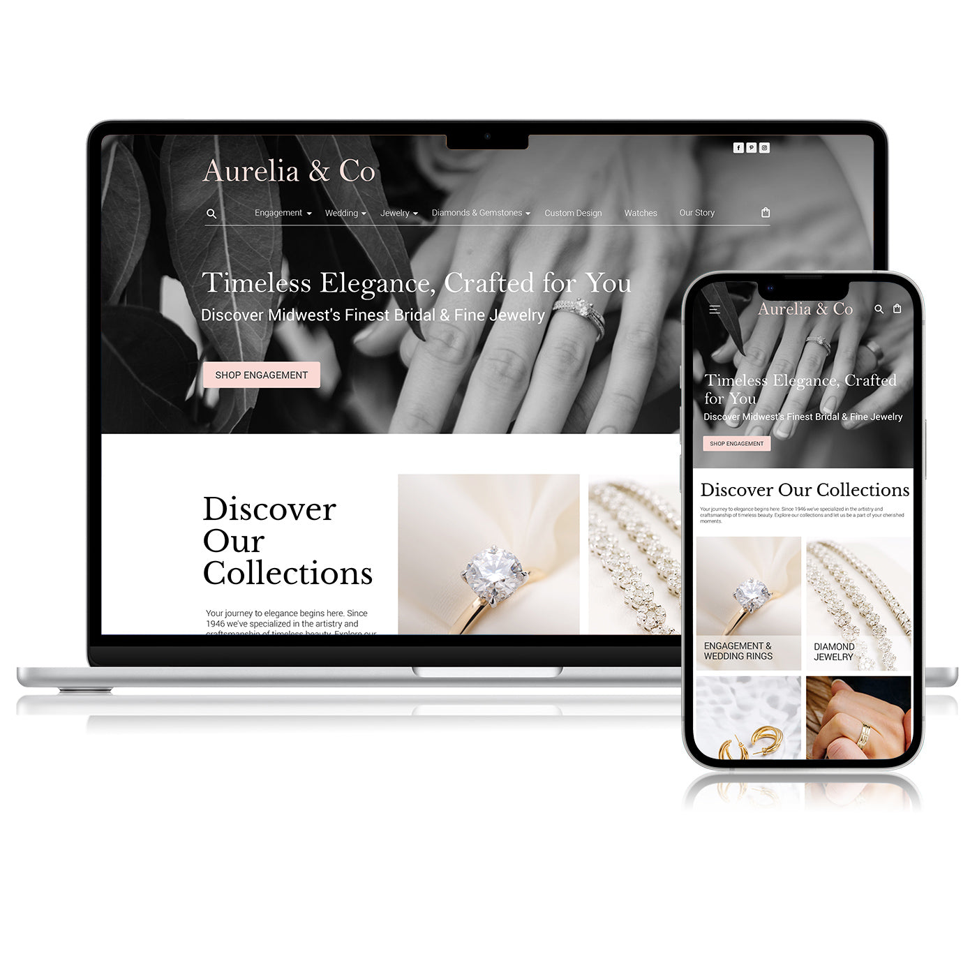 Phantom Design Studios showcasing a website mockup.