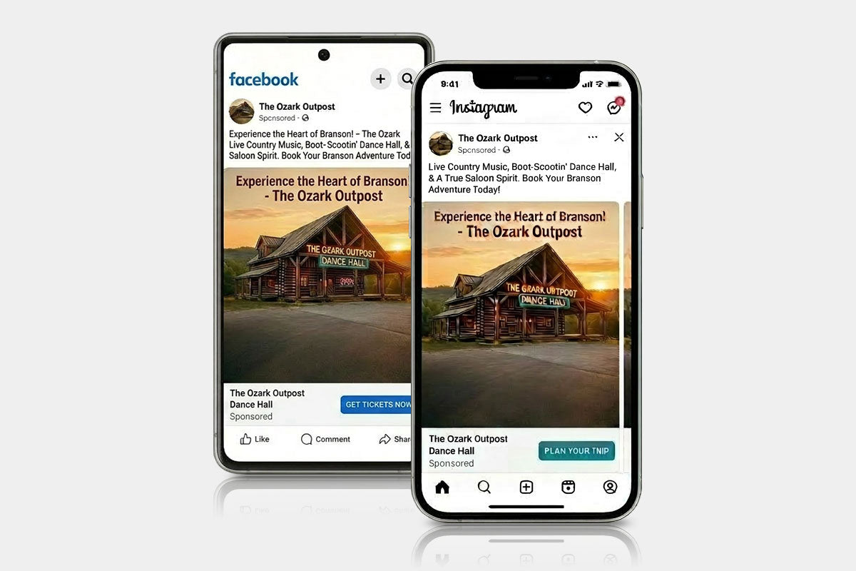 Image showing Facebook and Instagram advertising.